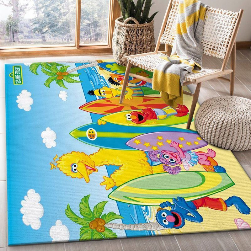 Sesamstraße Surfbrett Teppich, Teppiche - Outdoor Teppich, Teppich Wohnzimmer, Küchenteppich, Kinderzimmer, Modern