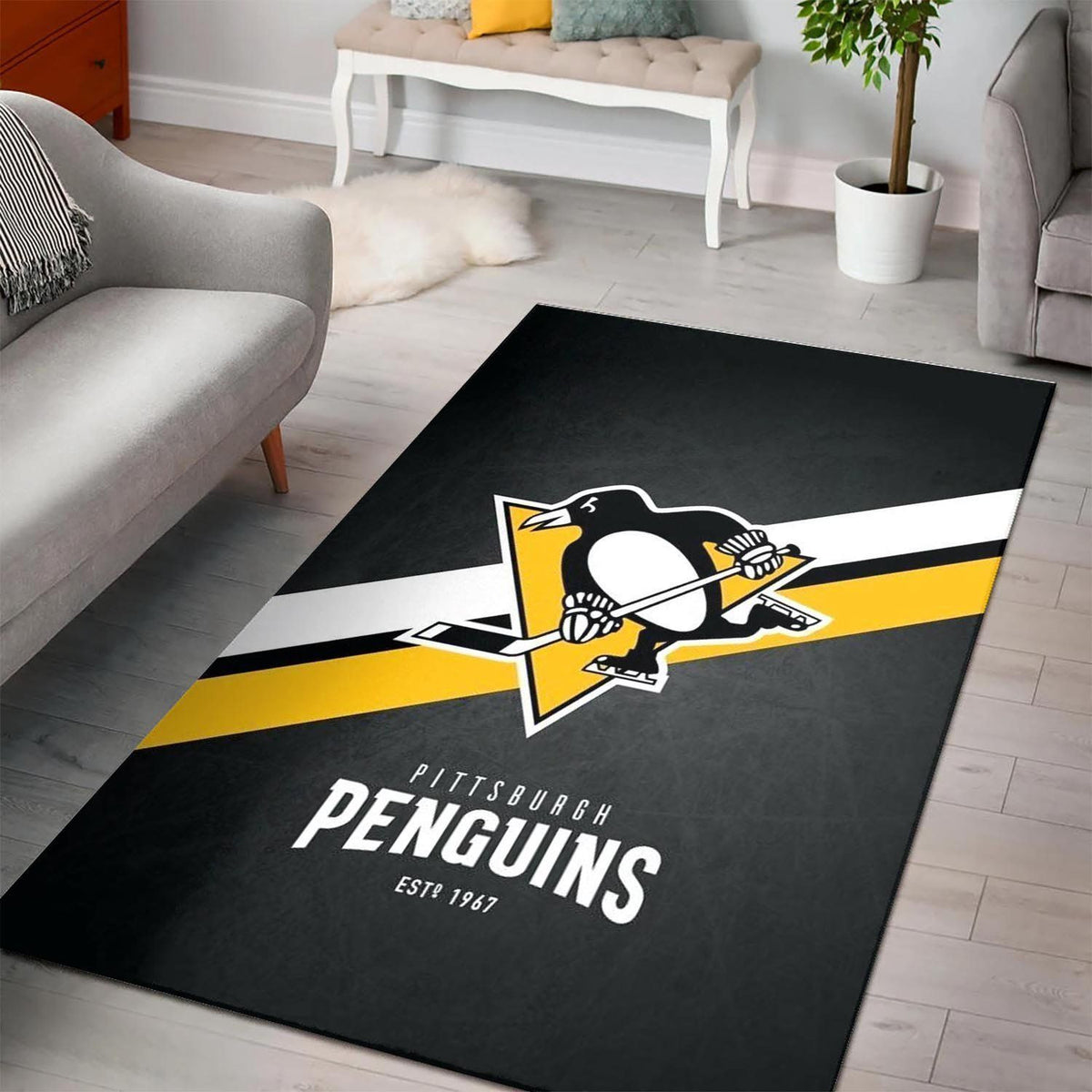 Pittsburgh Penguins Area Nhl Hockey200228 Teppich, Teppiche - Outdoor Teppich, Teppich Wohnzimmer, Küchenteppich, Kinderzimmer, Modern