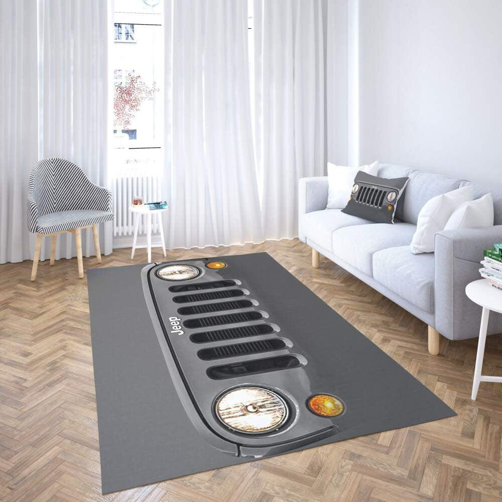 Jeep-Bereich Grau Teppich, Teppiche - Outdoor Teppich, Teppich Wohnzimmer, Küchenteppich, Kinderzimmer, Modern