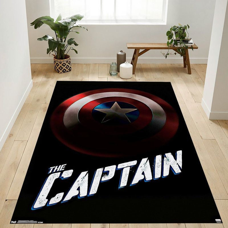Marvel Comics Captain America Schild Teppich, Teppiche - Outdoor Teppich, Teppich Wohnzimmer, Küchenteppich, Kinderzimmer, Modern