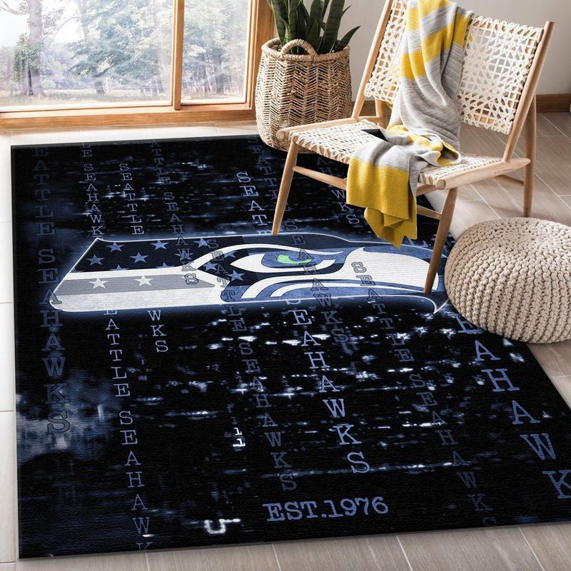 Seattle Seahawks NFL 18 Teppich, Teppiche - Outdoor Teppich, Teppich Wohnzimmer, Küchenteppich, Kinderzimmer, Modern