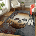 Skull Headphones Music 3 Verschiedenes für Fans Teppich, Teppiche - Outdoor Teppich, Teppich Wohnzimmer, Küchenteppich, Kinderzimmer, Modern