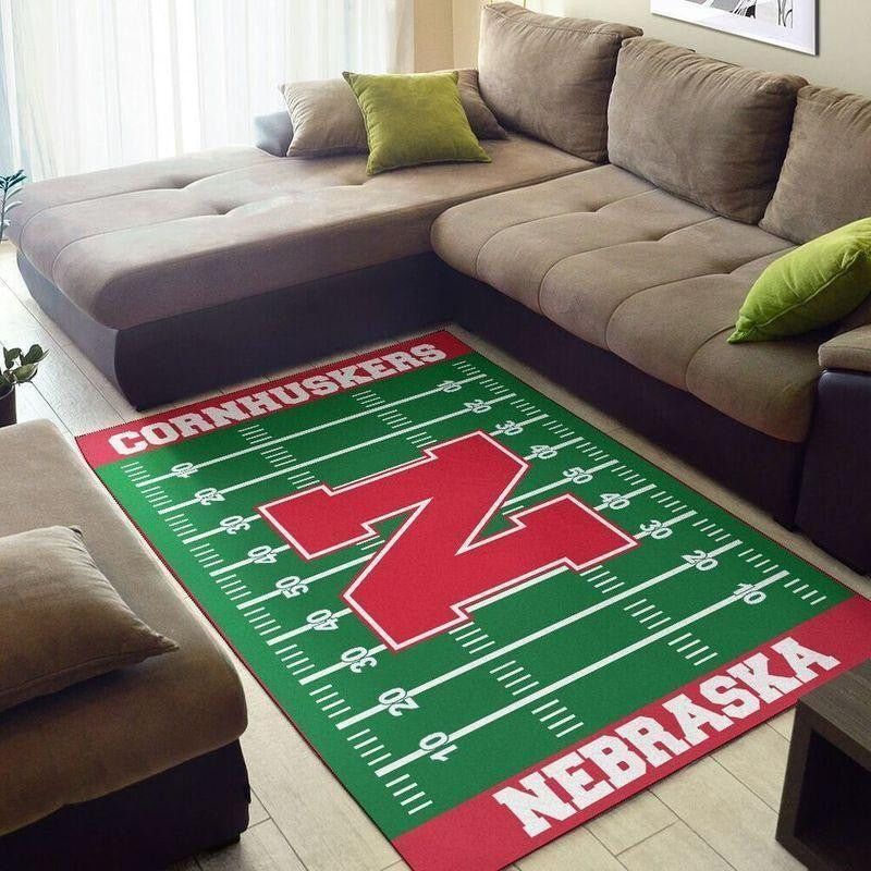 NFL-Team Nebraska Cornhuskers Field Area Sport Beautyus Teppich, Teppiche - Outdoor Teppich, Teppich Wohnzimmer, Küchenteppich, Kinderzimmer, Modern