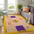 La Lakers Court Area NBA-Basketballteam Logo001 Teppich, Teppiche - Outdoor Teppich, Teppich Wohnzimmer, Küchenteppich, Kinderzimmer, Modern