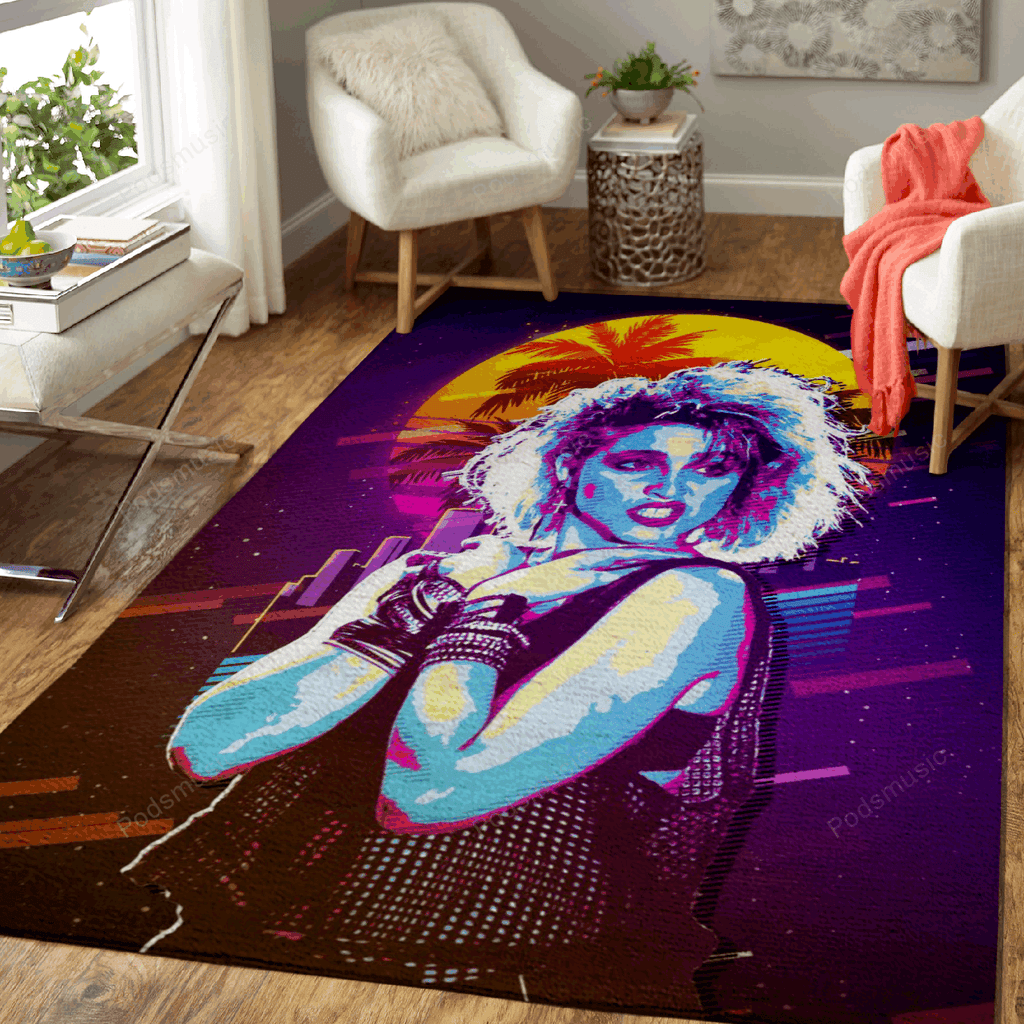 Madonna 80Swork Music Synthwave 80S Für Fans Teppich, Teppiche - Outdoor Teppich, Teppich Wohnzimmer, Küchenteppich, Kinderzimmer, Modern