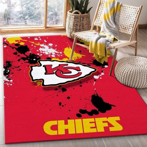 Kc Chiefs Logo Nfl Bereich Us Dekorbereich Teppich, Teppiche - Outdoor Teppich, Teppich Wohnzimmer, Küchenteppich, Kinderzimmer, Modern