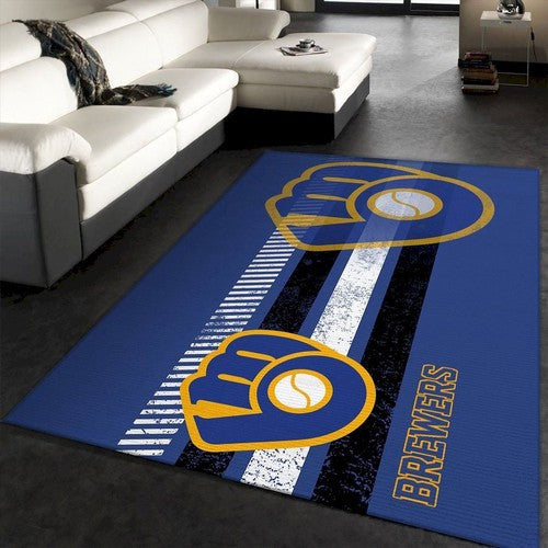 Milwaukee Brewers Mlb-Team-Logo-nettes Geschenk-Rechteck-Bereich Ru Teppich, Teppiche - Outdoor Teppich, Teppich Wohnzimmer, Küchenteppich, Kinderzimmer, Modern