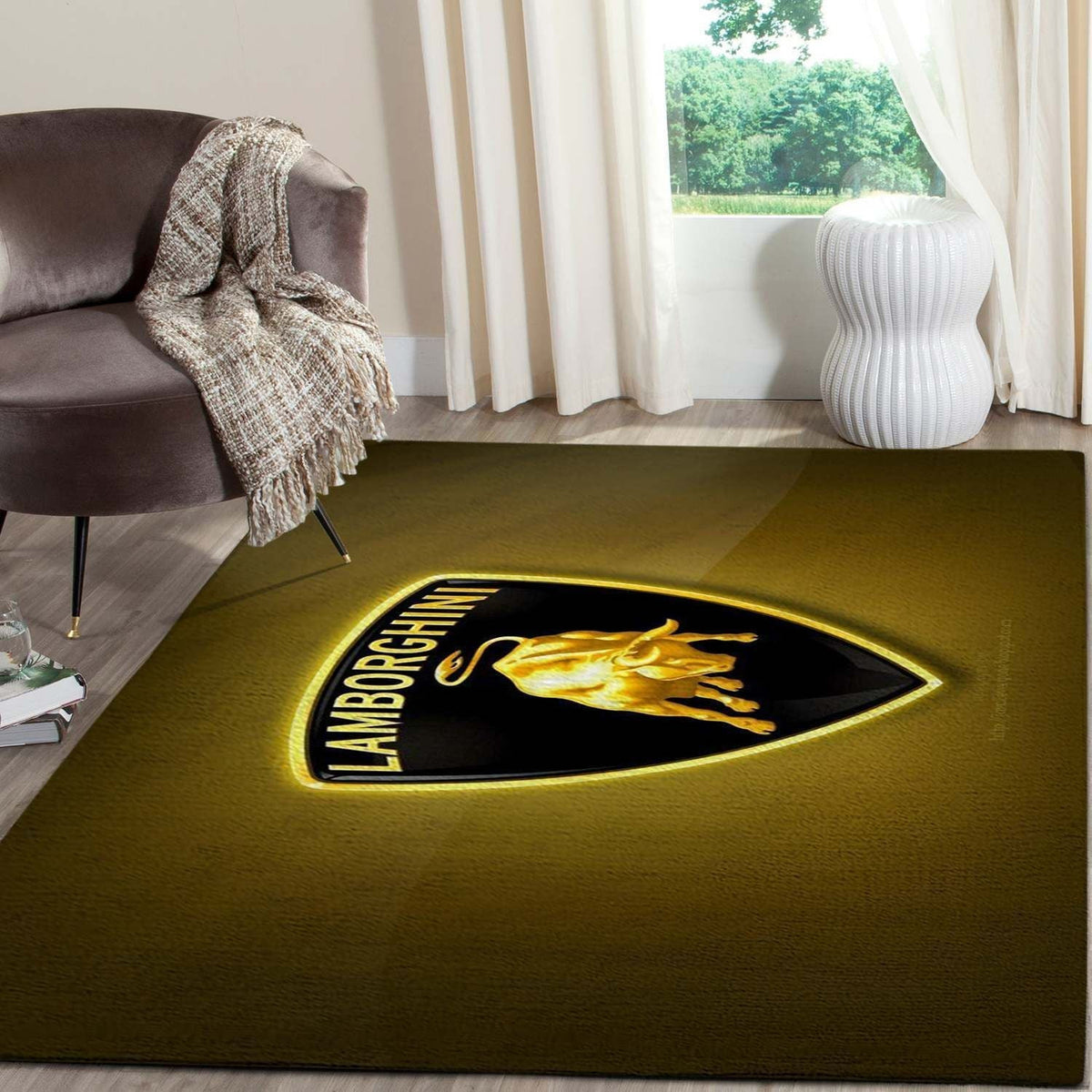 Lamborghini Logo Supercars Bereich Fn131203 Teppich, Teppiche - Outdoor Teppich, Teppich Wohnzimmer, Küchenteppich, Kinderzimmer, Modern