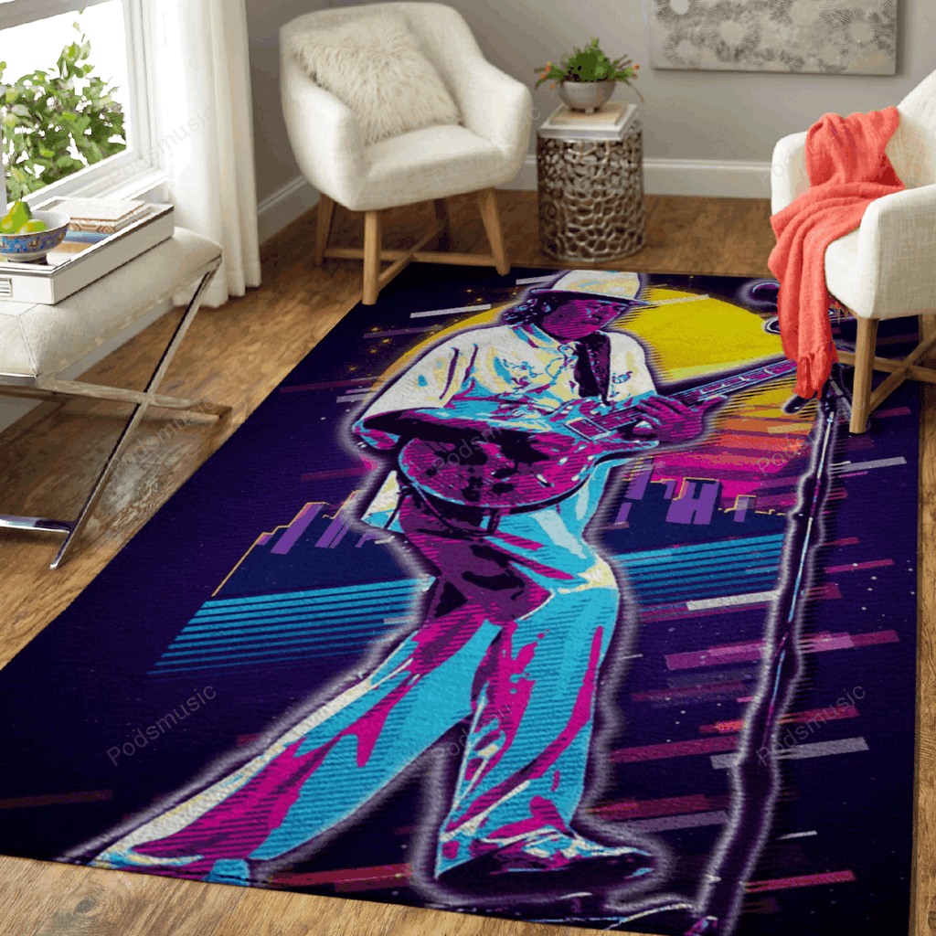 Santanawork Music Synthwave 80S für Fans Teppich, Teppiche - Outdoor Teppich, Teppich Wohnzimmer, Küchenteppich, Kinderzimmer, Modern