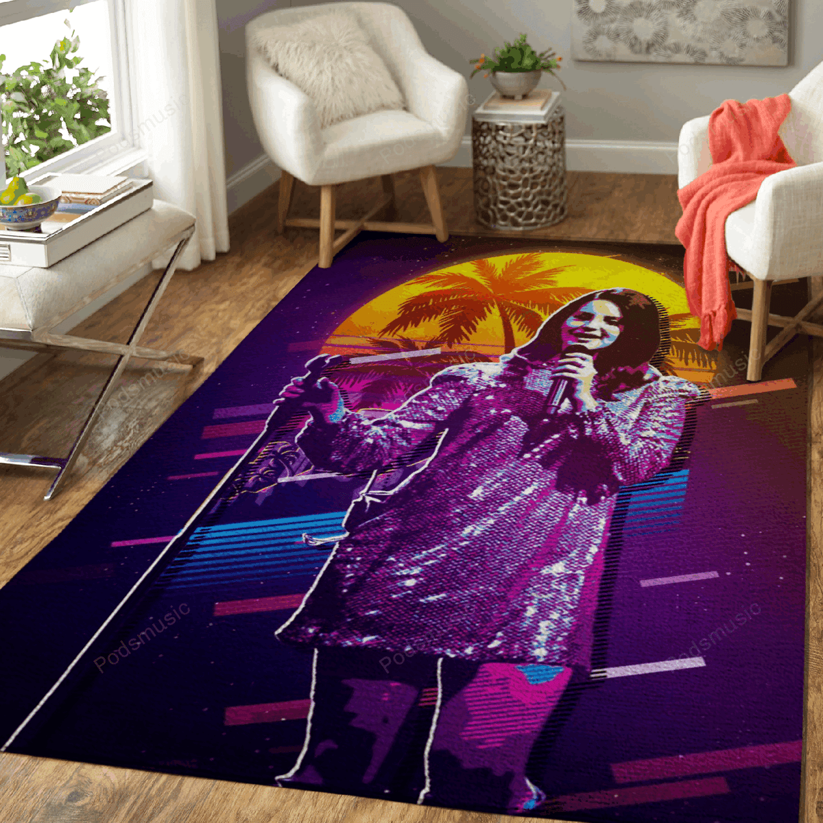 Lana Del Rey Live 80Swork Music Synthwave 80S Für Fans Teppich, Teppiche - Outdoor Teppich, Teppich Wohnzimmer, Küchenteppich, Kinderzimmer, Modern