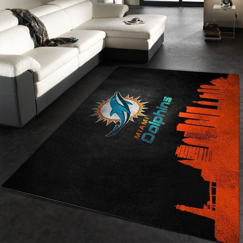 Miami Dolphins NFL 34 Teppich, Teppiche - Outdoor Teppich, Teppich Wohnzimmer, Küchenteppich, Kinderzimmer, Modern