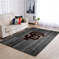 San Francisco Giants Mlb Team Logo Grey Area Sport im Holzstil Teppich, Teppiche - Outdoor Teppich, Teppich Wohnzimmer, Küchenteppich, Kinderzimmer, Modern