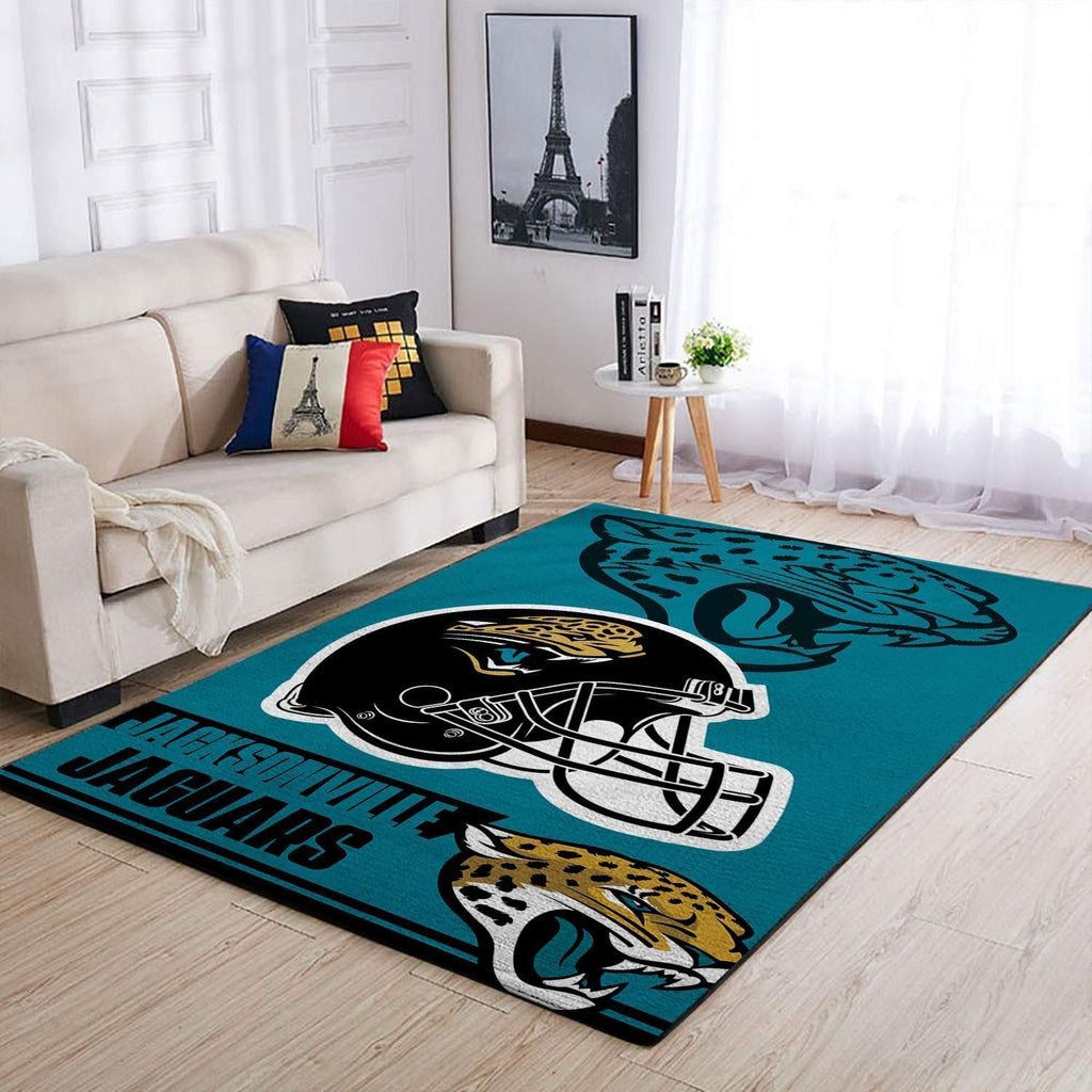Jacksonville Jaguars Nfl Team Logo Helm rechteckiger Bereich Teppich, Teppiche - Outdoor Teppich, Teppich Wohnzimmer, Küchenteppich, Kinderzimmer, Modern