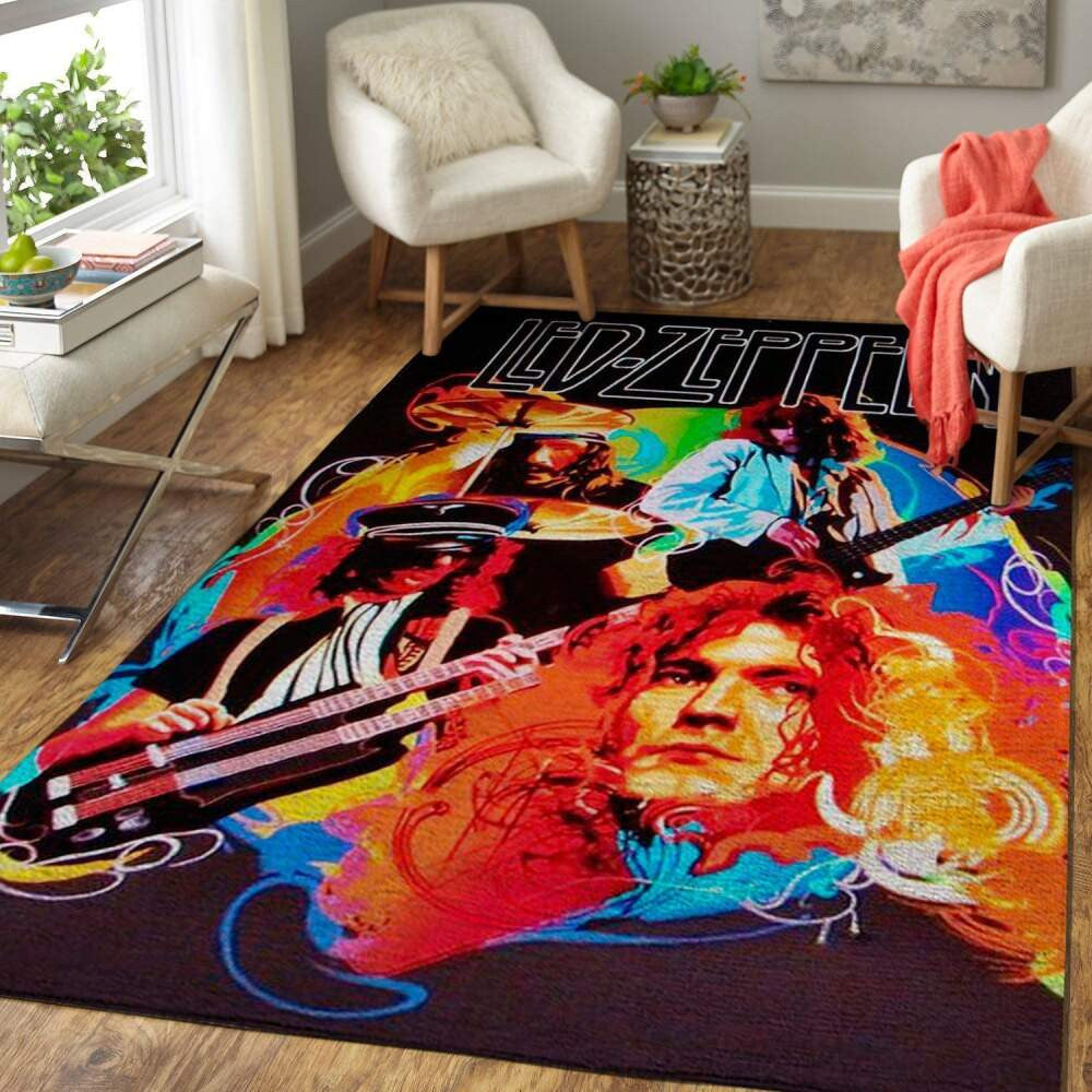 Led Zeppelin Area Music Ofd 1910122 Teppich, Teppiche - Outdoor Teppich, Teppich Wohnzimmer, Küchenteppich, Kinderzimmer, Modern