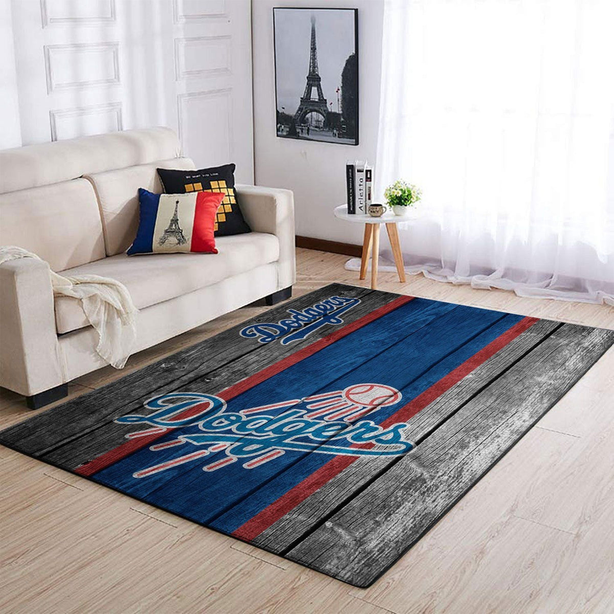 Los Angeles Dodgers Mlb Team Logo Bereich Sport im Holzstil Teppich, Teppiche - Outdoor Teppich, Teppich Wohnzimmer, Küchenteppich, Kinderzimmer, Modern