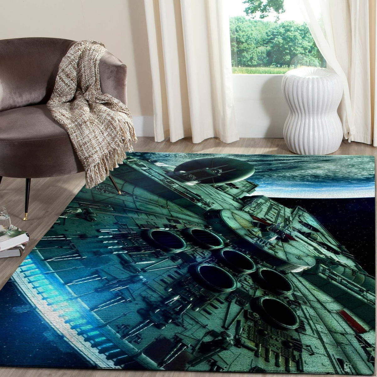 Millennium Falcon Star Wars Filmbereich Fn271226 Teppich, Teppiche - Outdoor Teppich, Teppich Wohnzimmer, Küchenteppich, Kinderzimmer, Modern