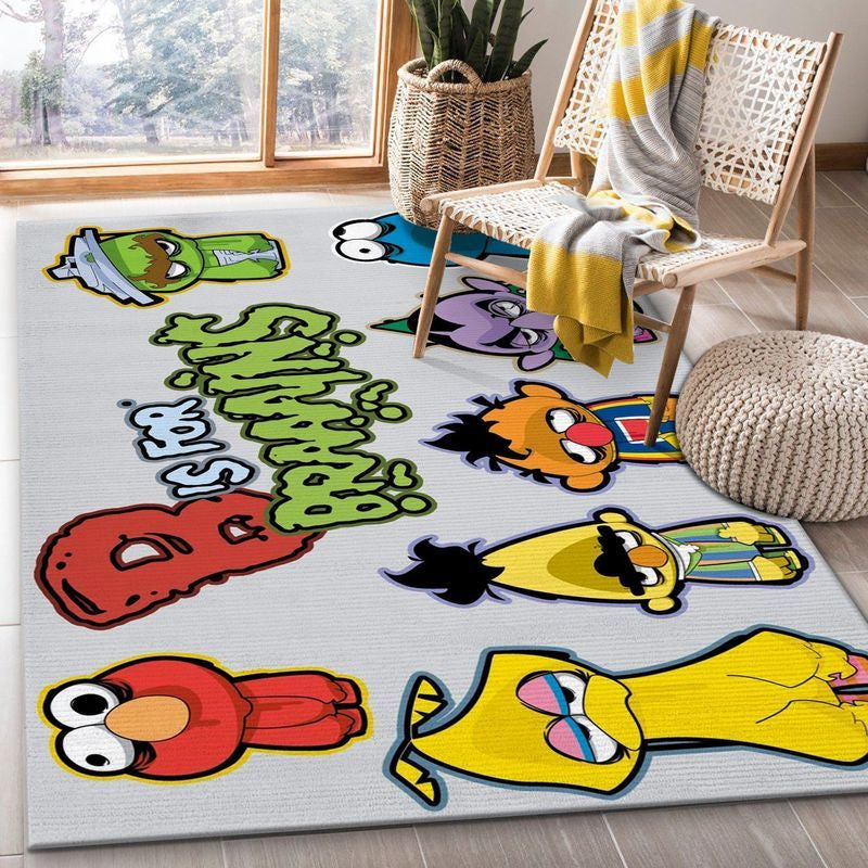 Familienmonster der Sesamstraße Teppich, Teppiche - Outdoor Teppich, Teppich Wohnzimmer, Küchenteppich, Kinderzimmer, Modern