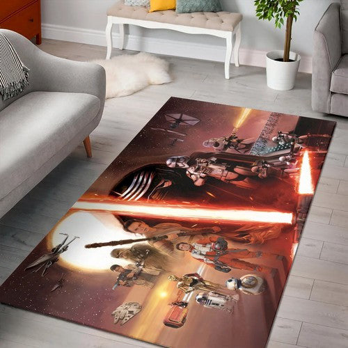 Star Wars Force Awakens futuristische Sci-Fi-Action V3 Teppich, Teppiche - Outdoor Teppich, Teppich Wohnzimmer, Küchenteppich, Kinderzimmer, Modern