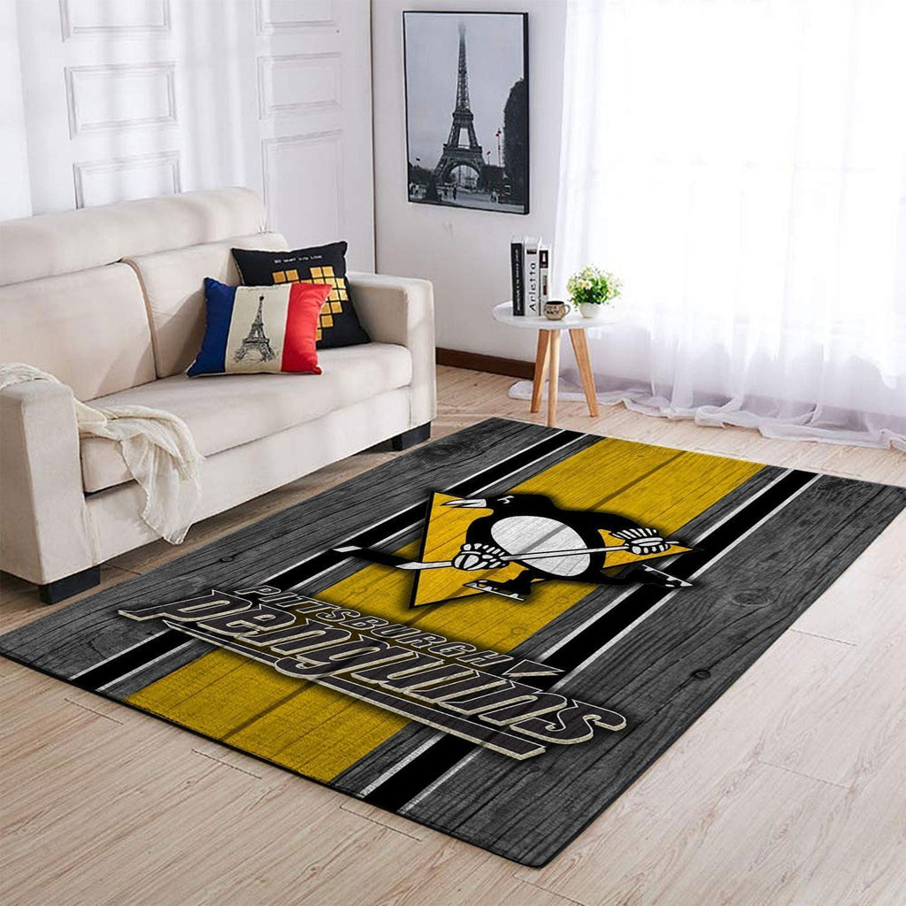 Pittsburgh Penguins Nhl Area Team Logo Sport Teppich, Teppiche - Outdoor Teppich, Teppich Wohnzimmer, Küchenteppich, Kinderzimmer, Modern
