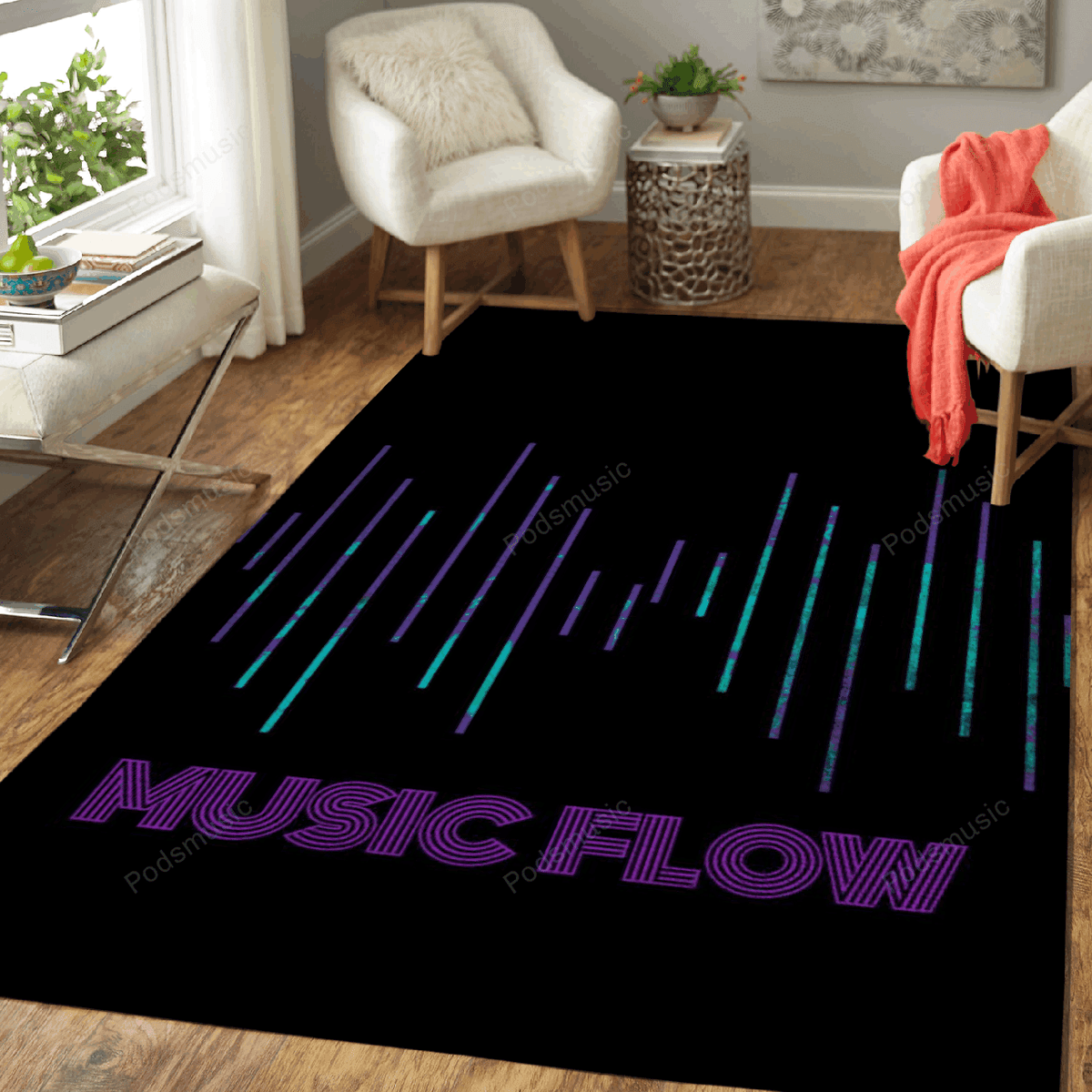 Musikfluss 7 von 8 Musikfluss für Fans Teppich, Teppiche - Outdoor Teppich, Teppich Wohnzimmer, Küchenteppich, Kinderzimmer, Modern