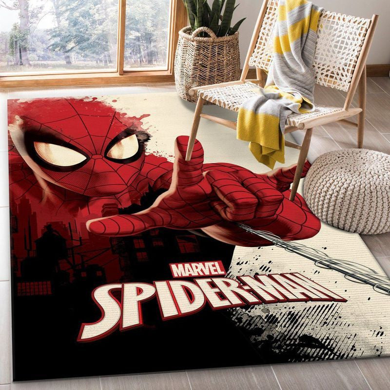 Marvel Avengers Spider Man Web-Shooting Teppich, Teppiche - Outdoor Teppich, Teppich Wohnzimmer, Küchenteppich, Kinderzimmer, Modern