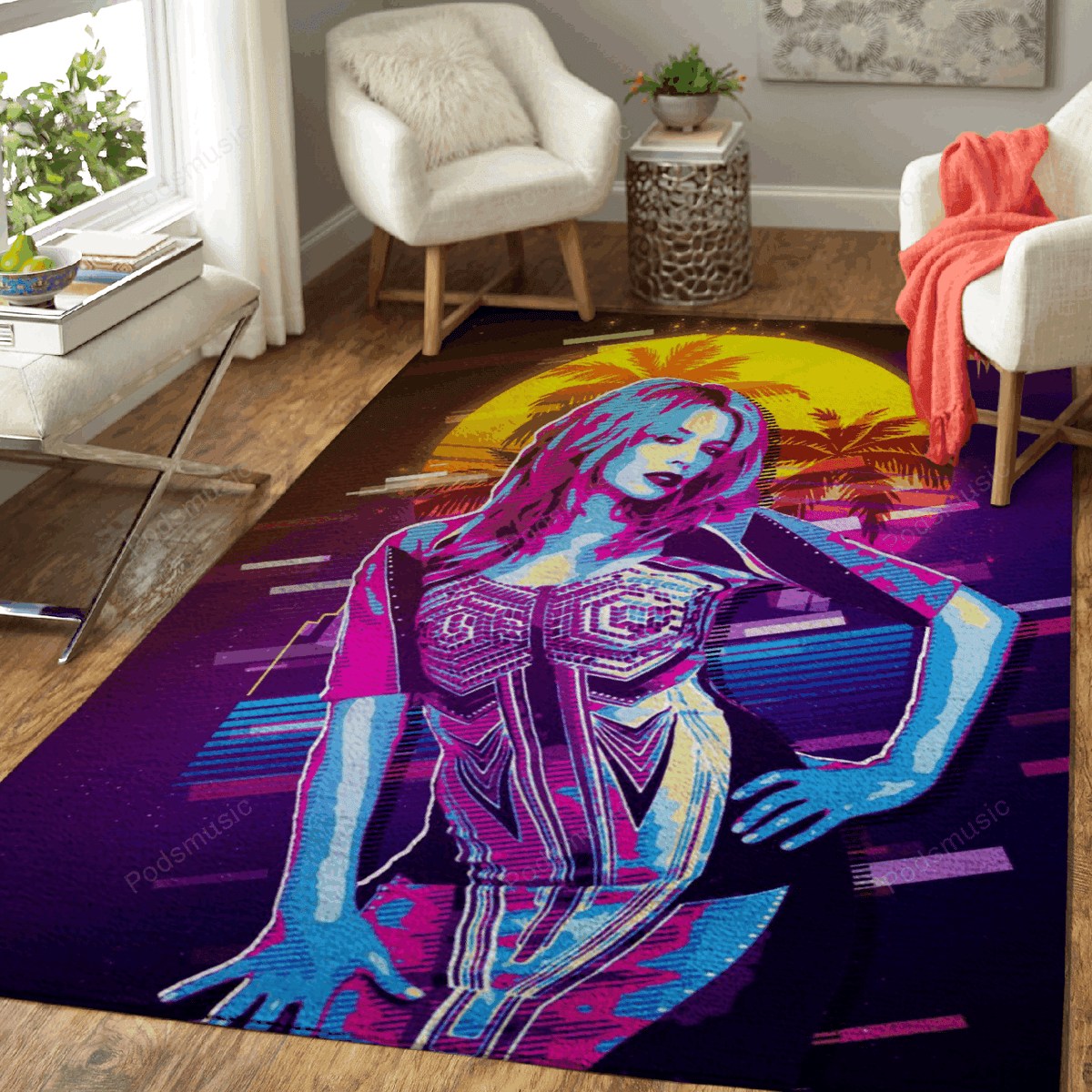 Kylie Minogue 80Swork Music Synthwave 80S Für Fans Teppich, Teppiche - Outdoor Teppich, Teppich Wohnzimmer, Küchenteppich, Kinderzimmer, Modern