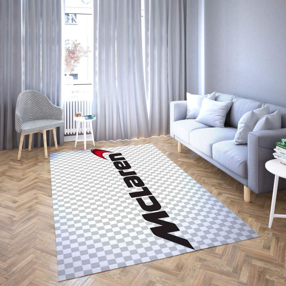 Mclaren-Logobereich kariert Teppich, Teppiche - Outdoor Teppich, Teppich Wohnzimmer, Küchenteppich, Kinderzimmer, Modern