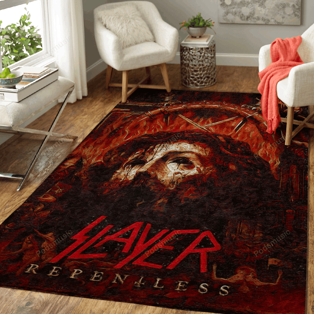 Slayer-Musik für Fans 002 Teppich, Teppiche - Outdoor Teppich, Teppich Wohnzimmer, Küchenteppich, Kinderzimmer, Modern