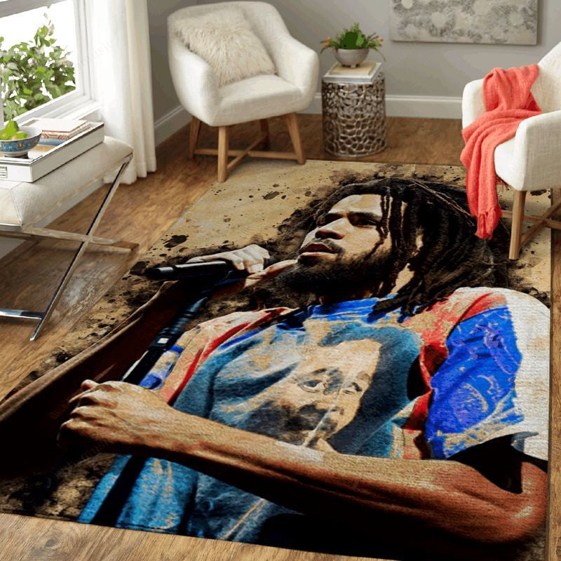 J Cole US-amerikanischer Rapper Rapper Teppich, Teppiche - Outdoor Teppich, Teppich Wohnzimmer, Küchenteppich, Kinderzimmer, Modern