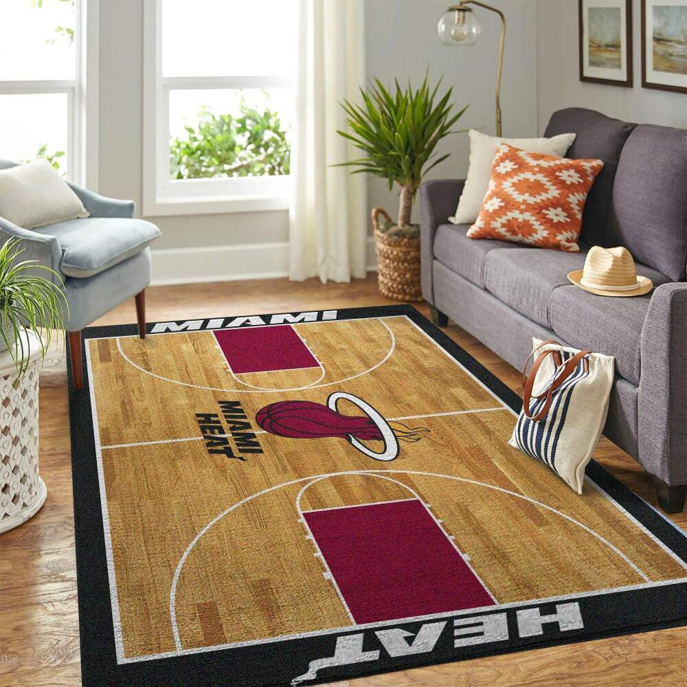 Miami Heat Area NBA-Basketballteam Logo002 Teppich, Teppiche - Outdoor Teppich, Teppich Wohnzimmer, Küchenteppich, Kinderzimmer, Modern