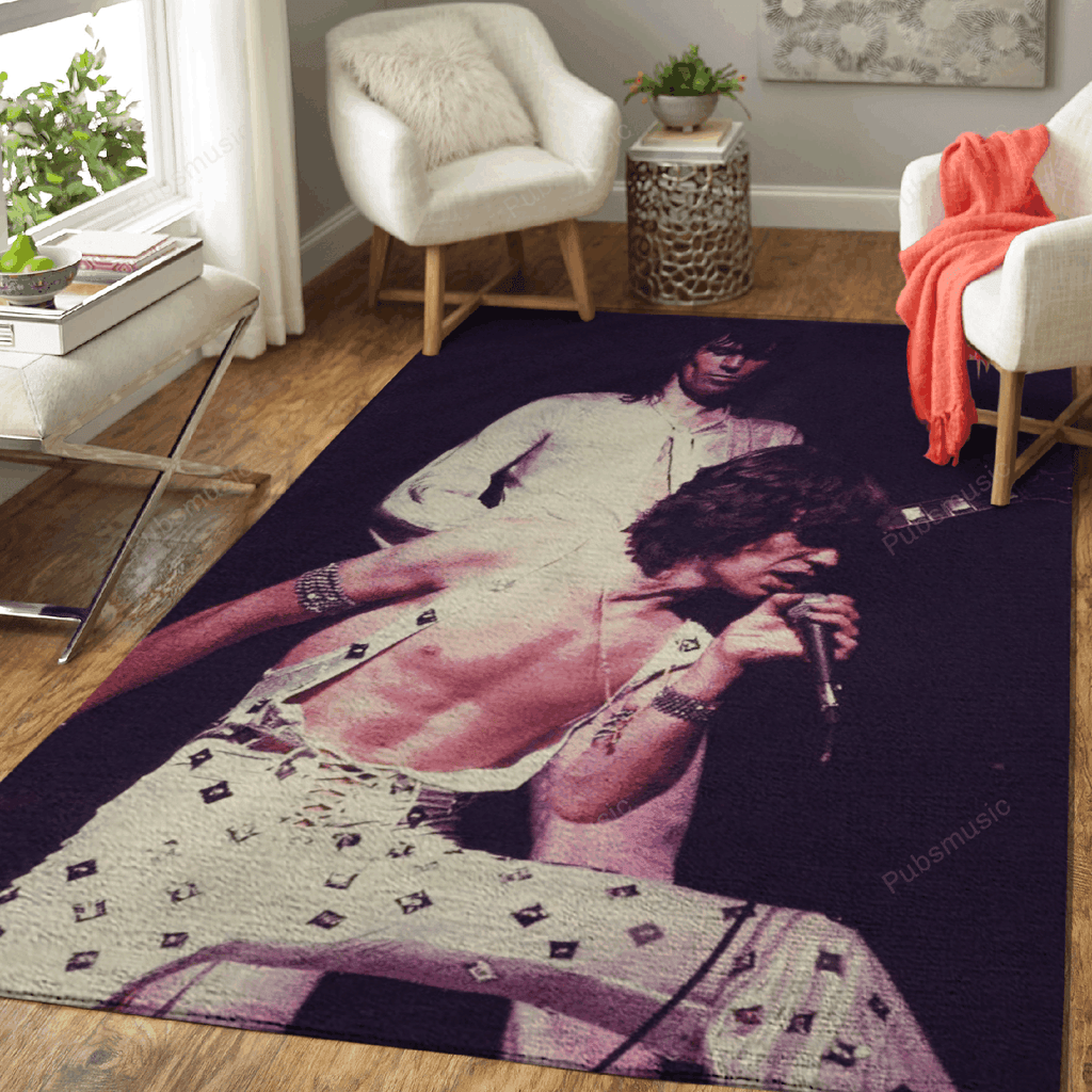 Mick Jagger tritt als Musiker für Fans auf Teppich, Teppiche - Outdoor Teppich, Teppich Wohnzimmer, Küchenteppich, Kinderzimmer, Modern