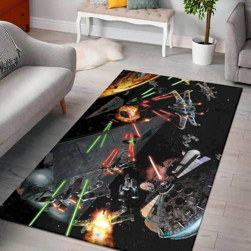 Weltraumschlacht Star Wars Millennium Falcon Teppich, Teppiche - Outdoor Teppich, Teppich Wohnzimmer, Küchenteppich, Kinderzimmer, Modern