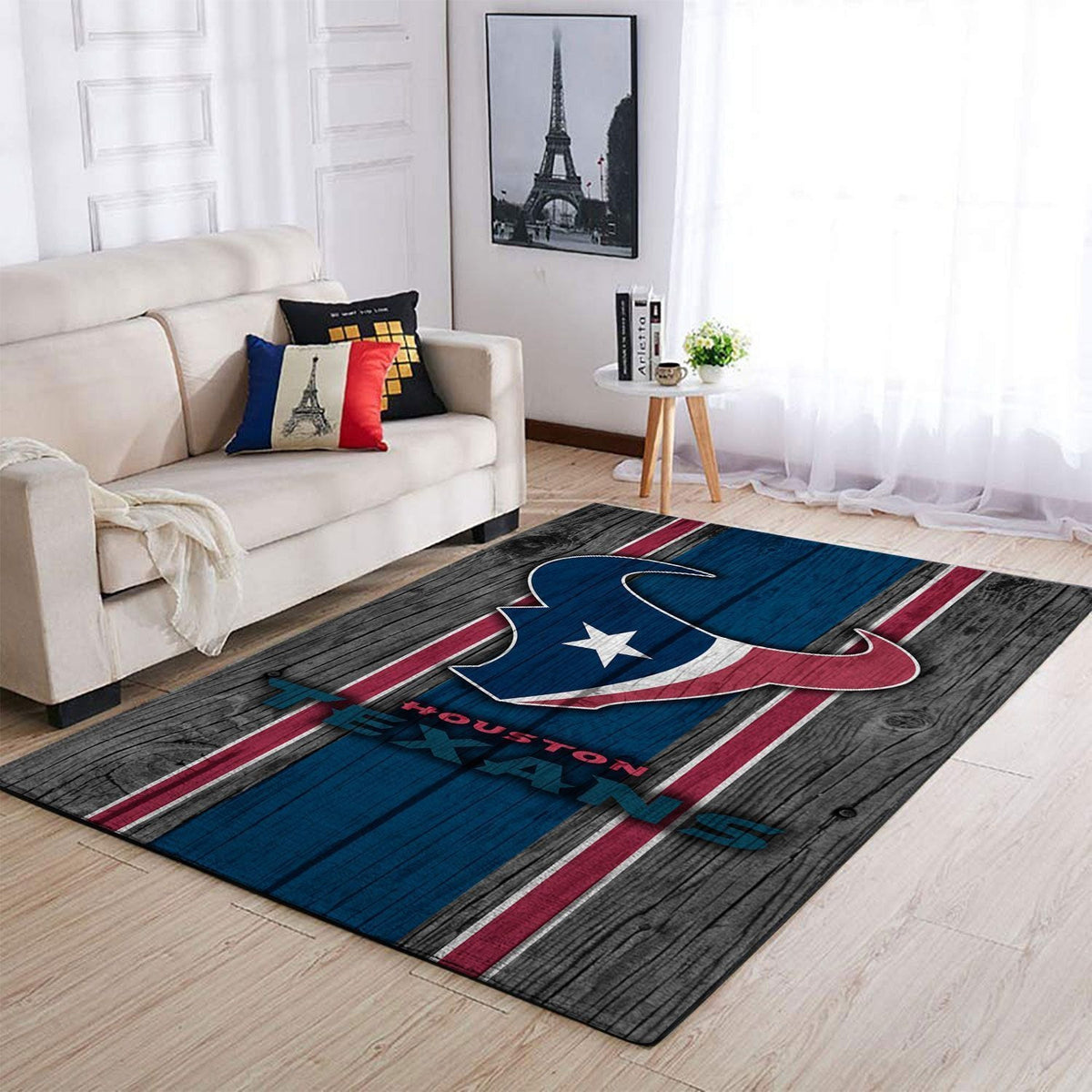Houston Texans Nfl Area Football Team Logo im Holzstil Teppich, Teppiche - Outdoor Teppich, Teppich Wohnzimmer, Küchenteppich, Kinderzimmer, Modern