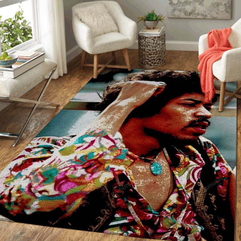 Jimi Hendrix Momentan Musiklegende Teppich, Teppiche - Outdoor Teppich, Teppich Wohnzimmer, Küchenteppich, Kinderzimmer, Modern