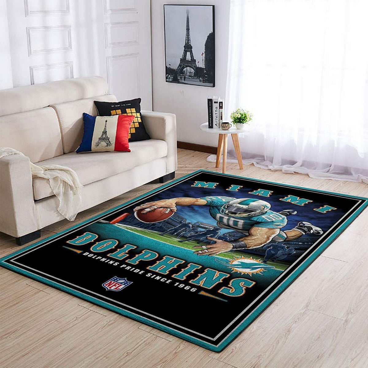 Miami Dolphins Nfl Team Pride Rechteckbereich Teppich, Teppiche - Outdoor Teppich, Teppich Wohnzimmer, Küchenteppich, Kinderzimmer, Modern