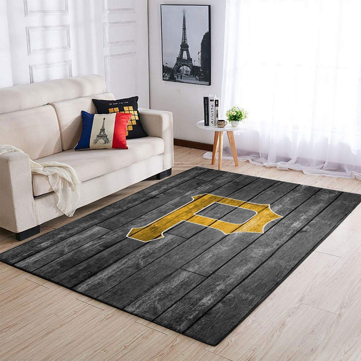 Pittsburgh Pirates Mlb Team Logo Graubereich Sport im Holzstil Teppich, Teppiche - Outdoor Teppich, Teppich Wohnzimmer, Küchenteppich, Kinderzimmer, Modern