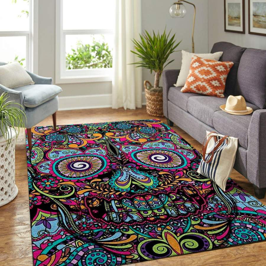 Boho detaillierter Schädel Ofd Bh190830 Teppich, Teppiche - Outdoor Teppich, Teppich Wohnzimmer, Küchenteppich, Kinderzimmer, Modern