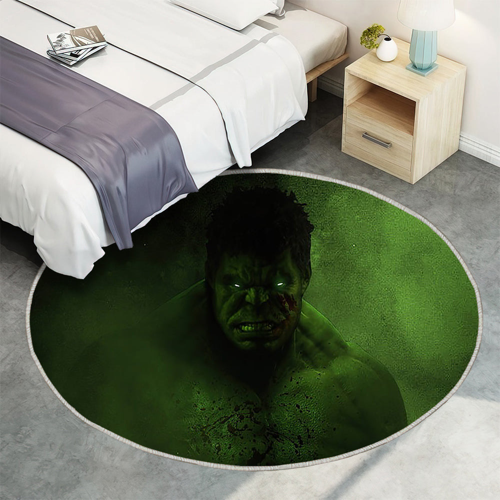 Unglaublicher Hulk Teppich Rund, Teppiche - Hulk Outdoor Teppich Rund, Superhelden Teppich Wohnzimmer, Carpet, Rug