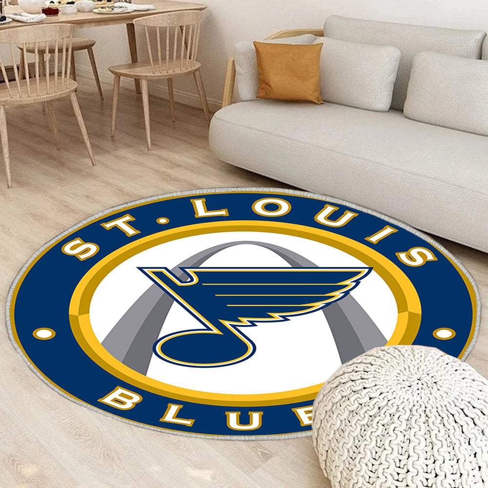 St. Louis Blues Circle Logo Teppich Rund, Teppiche - Outdoor Teppich Rund, Teppich Wohnzimmer, Carpet, Rug