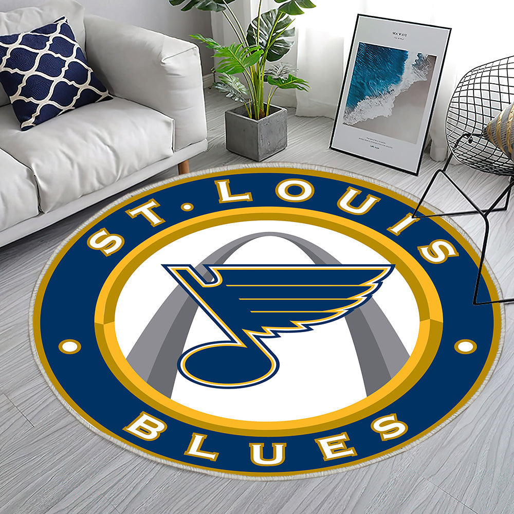 St. Louis Blues Circle Logo Teppich Rund, Teppiche - Outdoor Teppich Rund, Teppich Wohnzimmer, Carpet, Rug