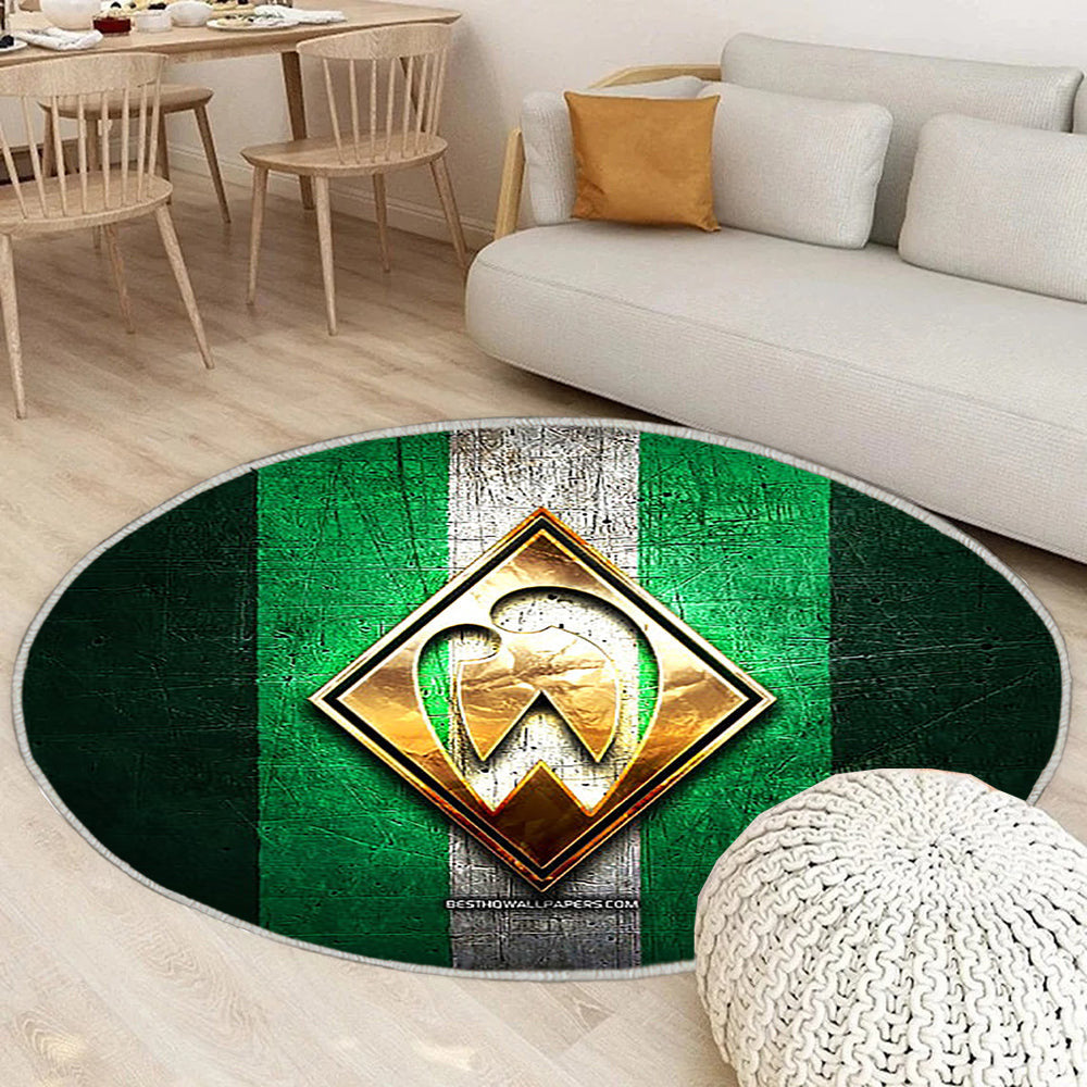 Sv Werderbremen Teppich Rund, Teppiche - Golden Outdoor Teppich Rund, Bundesliga Teppich Wohnzimmer, Carpet, Rug