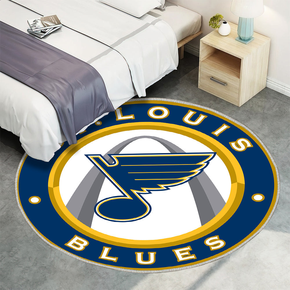 St. Louis Blues Circle Logo Teppich Rund, Teppiche - Outdoor Teppich Rund, Teppich Wohnzimmer, Carpet, Rug
