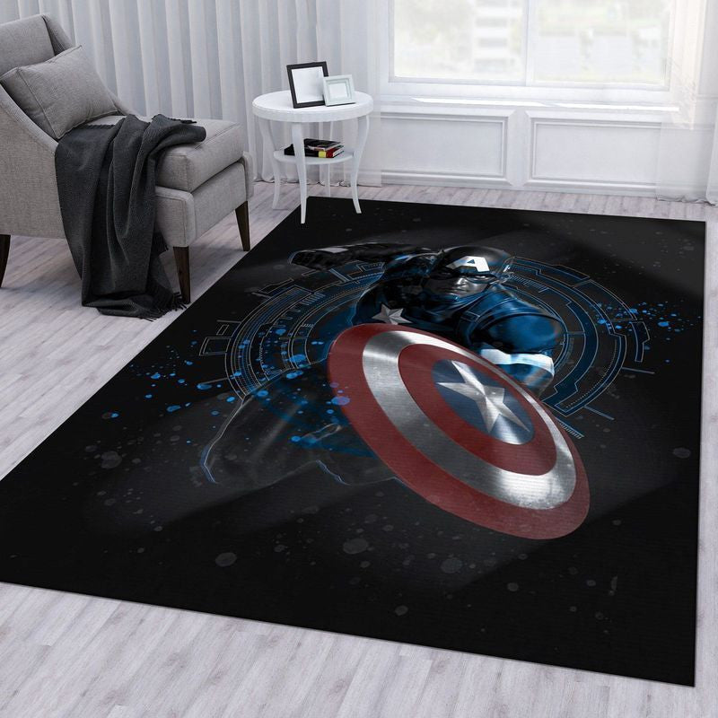 Captain America Marvel Superheld The Shield Teppich, Teppiche - Outdoor Teppich, Teppich Wohnzimmer, Küchenteppich, Kinderzimmer, Modern