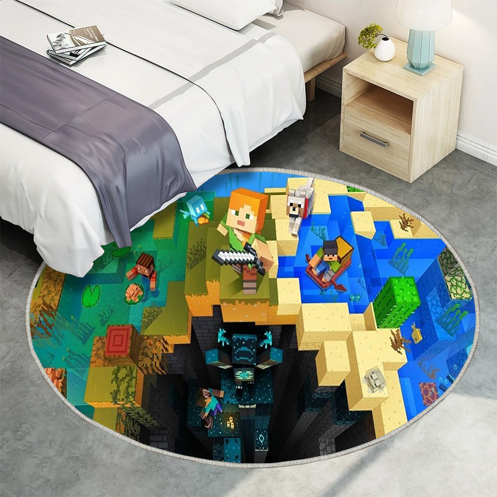 Minecraft Strategiespiel angeblich in Entwicklung Teppich Rund, Teppiche - Outdoor Teppich Rund, Teppich Wohnzimmer, Carpet, Rug