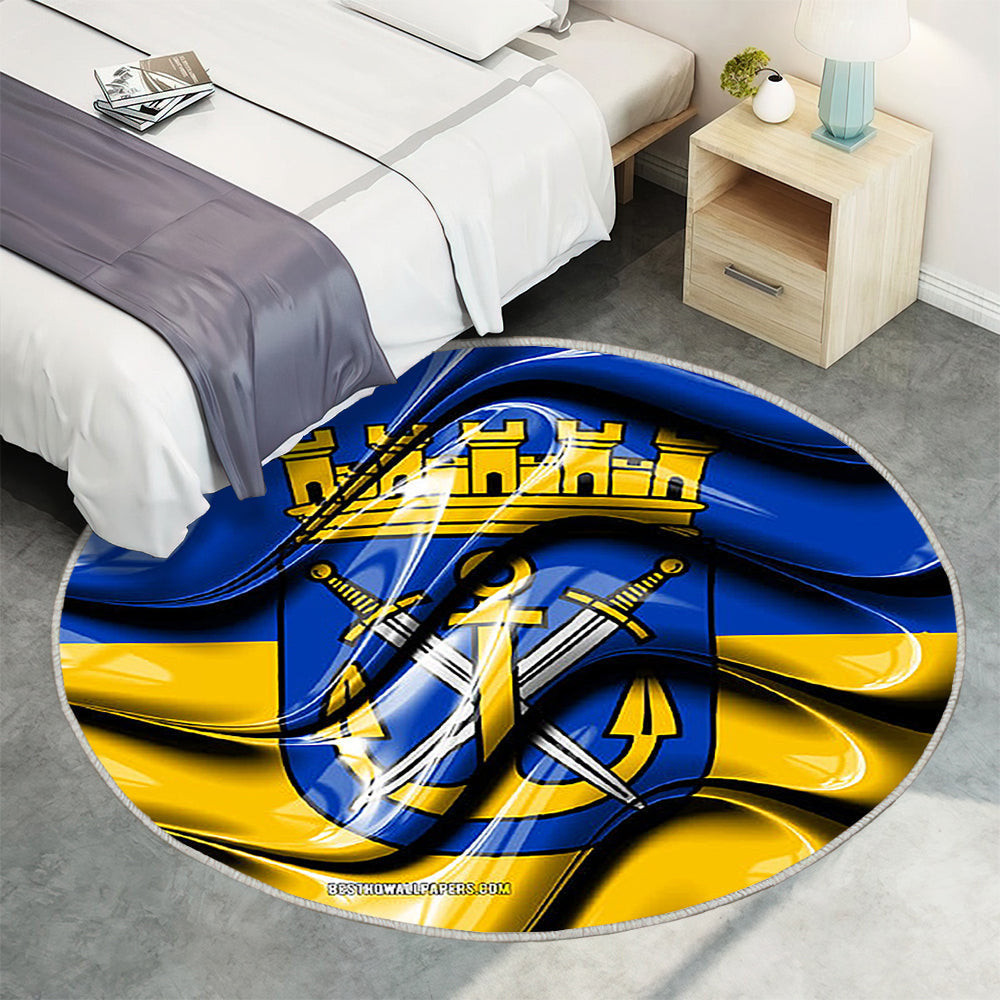 Solingen Flag Städte Deutschlands Teppich Rund, Teppiche - Europa Outdoor Teppich Rund, Flagge Von Solingen Teppich Wohnzimmer, Carpet, Rug
