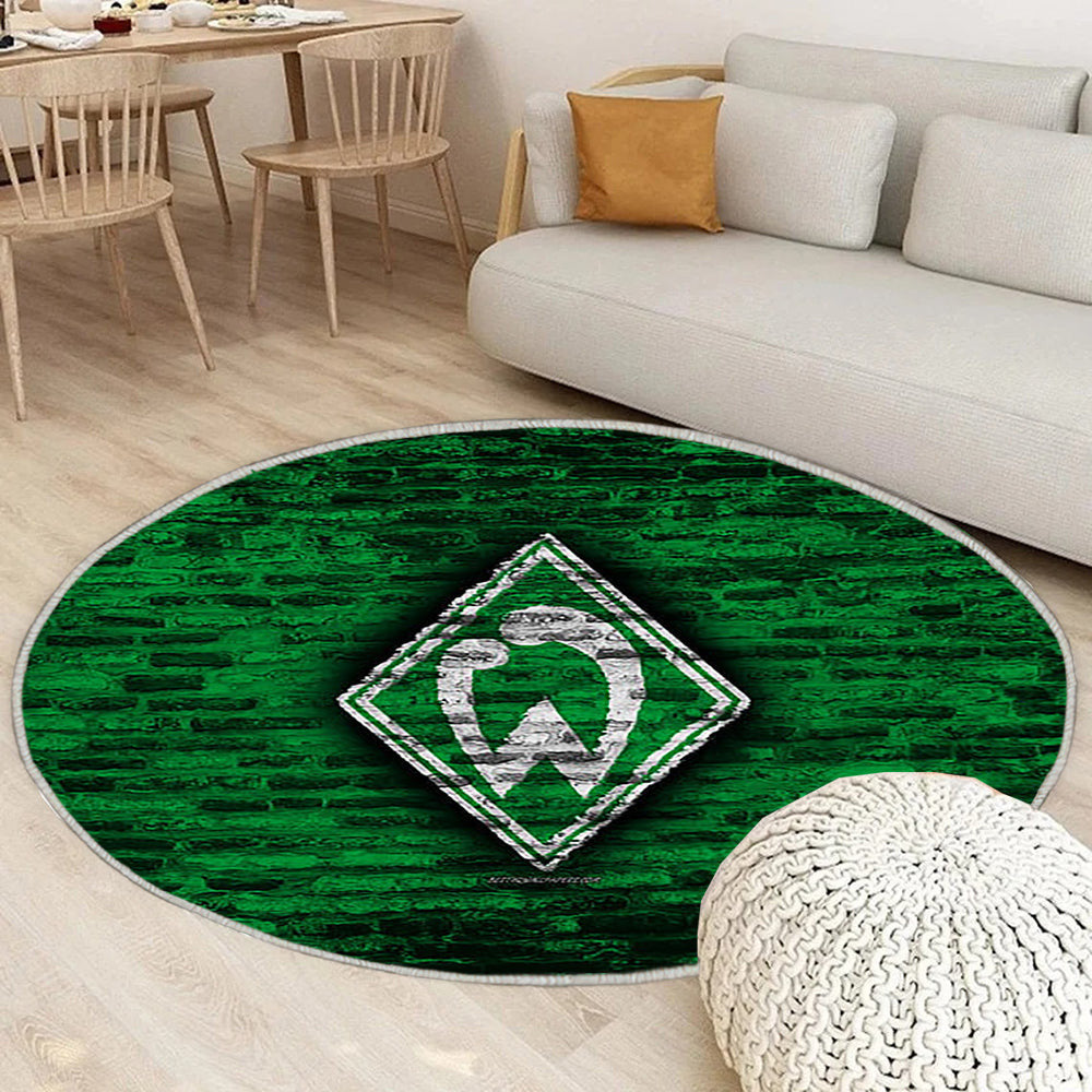 Werder Bremen Fc Teppich Rund, Teppiche - Grüne Ziegelwand Outdoor Teppich Rund, Fußball Teppich Wohnzimmer, Carpet, Rug