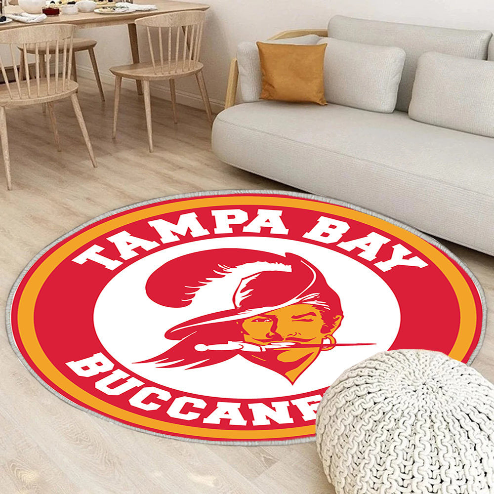 Tampa Bay Buccaneers Throwback Kreis Logo Teppich Rund, Teppiche - Outdoor Teppich Rund, Teppich Wohnzimmer, Carpet, Rug