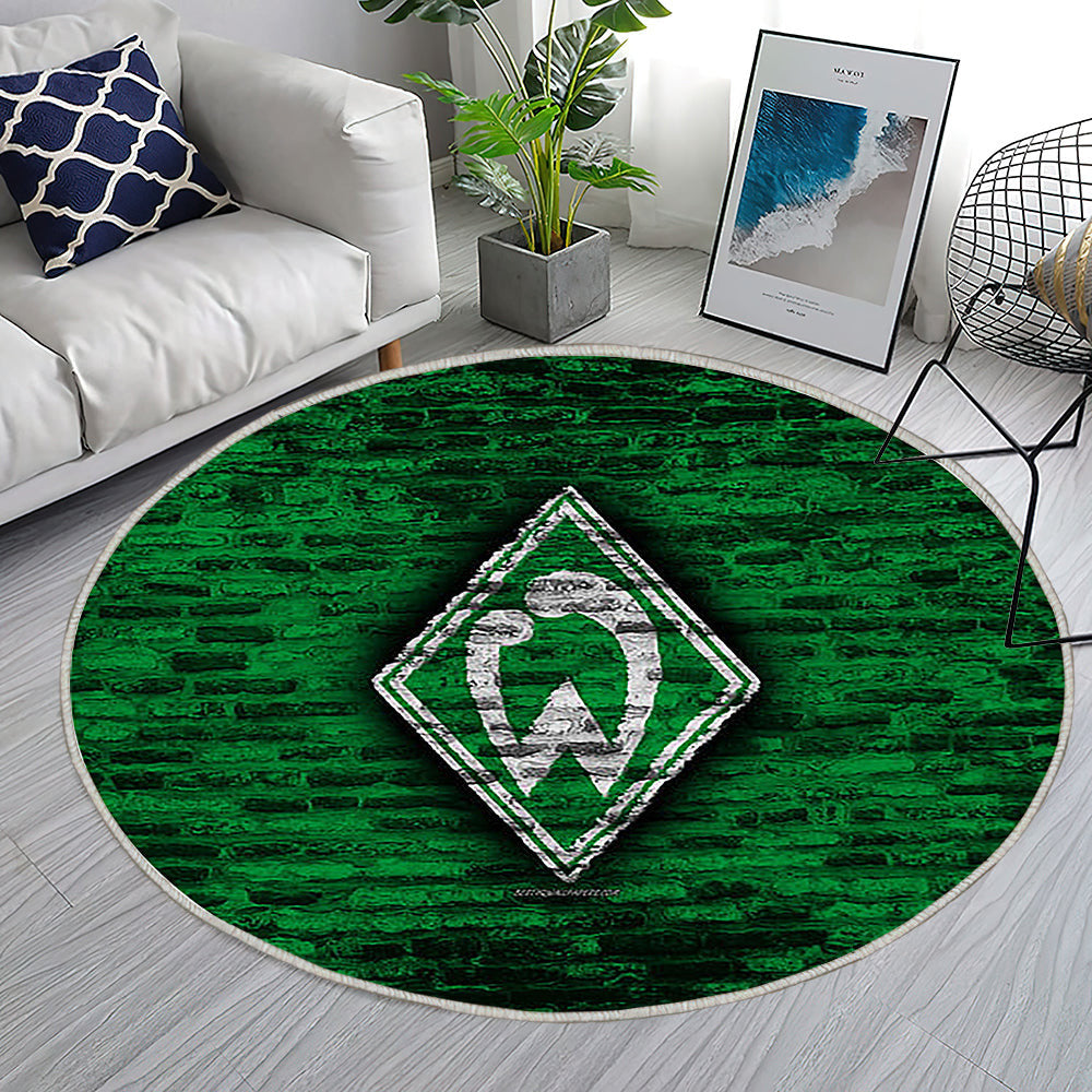 Werder Bremen Fc Teppich Rund, Teppiche - Grüne Ziegelwand Outdoor Teppich Rund, Fußball Teppich Wohnzimmer, Carpet, Rug