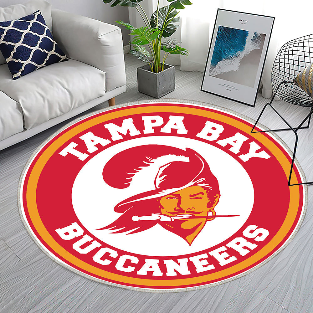 Tampa Bay Buccaneers Throwback Kreis Logo Teppich Rund, Teppiche - Outdoor Teppich Rund, Teppich Wohnzimmer, Carpet, Rug