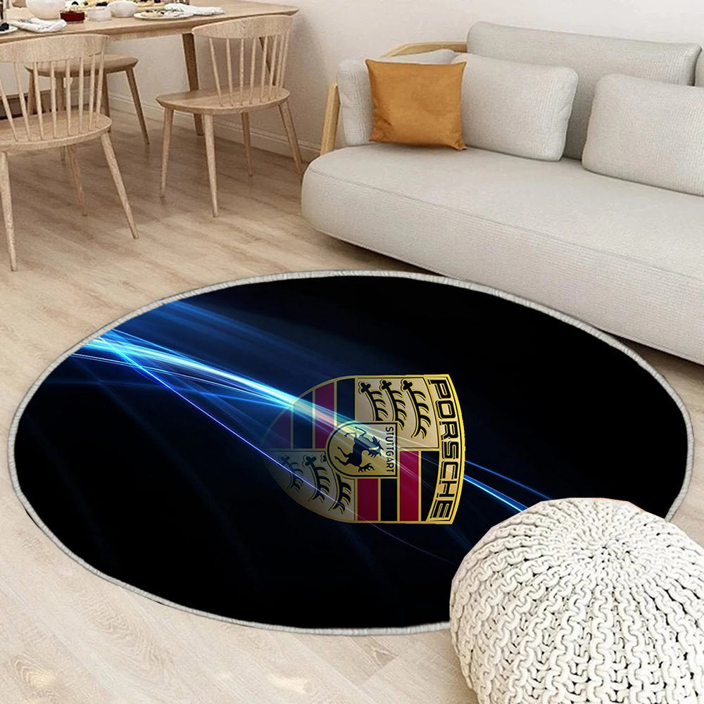 Porsche Teppich Rund, Teppiche - Logo Outdoor Teppich Rund, Teppich Wohnzimmer, Carpet, Rug